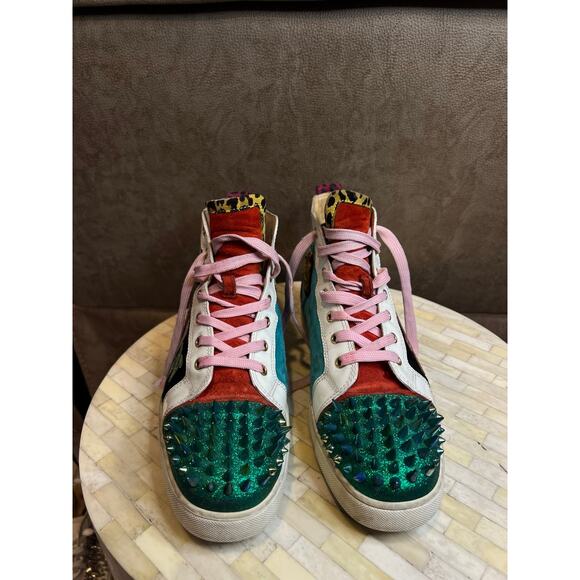 Christian Louboutin Lou Spikes Multicolor High-Top Sneakers main image 7
